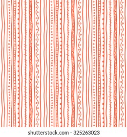 Simple stripes. Abstract seamless pattern with stripes, rounds and waves. Vector pattern.