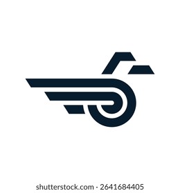 simple stripes of duck logo vector
