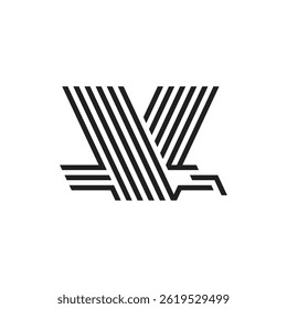 Rayas simples del Vector del logotipo del pájaro volador