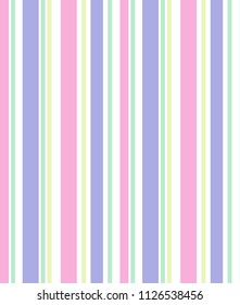 Simple stripes pattern with colorful pastel vertical parallel stripe.Vector abstract background.wallpaper for kids room or interior design.