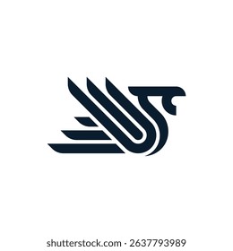 simple stripes of pelicans swimming on water logo vector