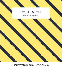 Simple stripes seamless pattern. Yacht style design. Striped texture background. Template for prints, wrapping paper, fabrics, covers, flyers, banners, posters and placards. Vector illustration. 