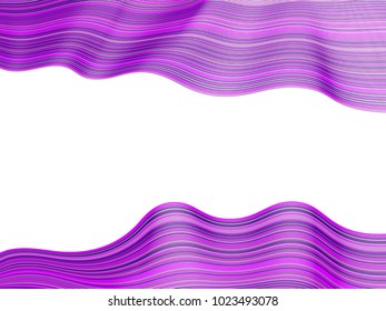 Simple stripes texture, wavy ribbons horizontal vector image.  Curved lines pattern, bright minimalist background.  Banner, flyer or card backdrop graphic design.