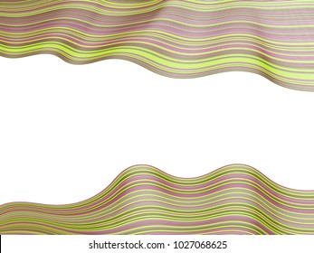 Simple stripes texture, wavy ribbons horizontal vector image.  Curved lines pattern, colorful minimalist background.  Banner, billboard or card backdrop graphic design.
