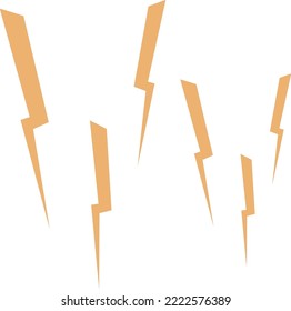 Simple strokes of yellow lightning, usually used as decorative backgrounds on web pages, apps and other systems