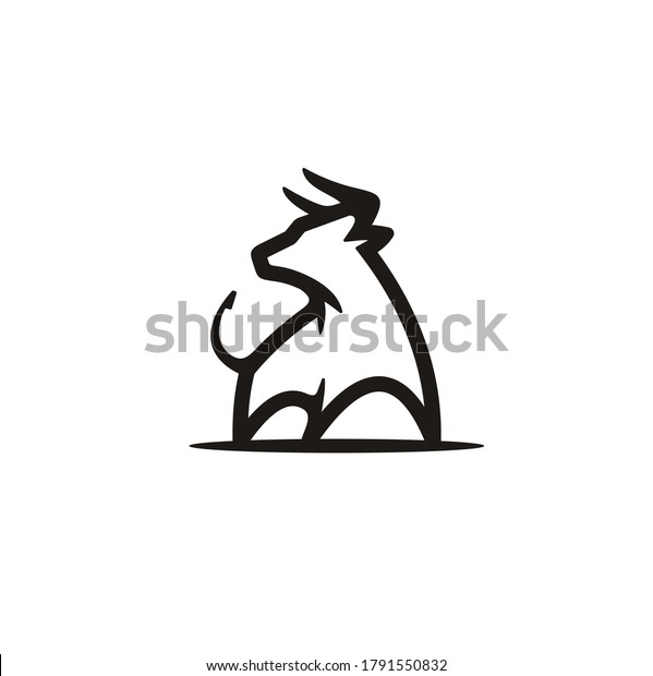 Simple Strong Buffalo\
Bull silhouette, Classic Vintage Retro Matador or Rodeo Long Horn\
Cattle logo design