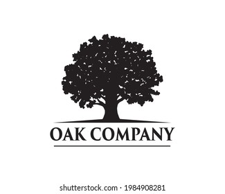 simple strong grayscale oak company logo