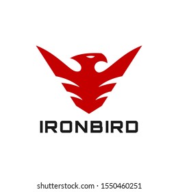 simple strong Iron Bird logo design