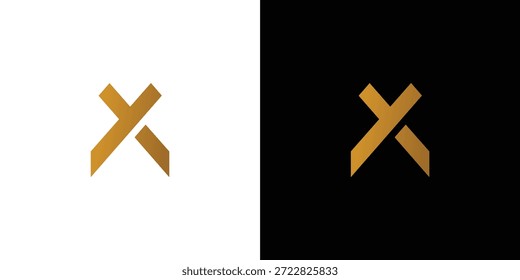 Diseño de logotipo de iniciales de letra X simple y fuerte