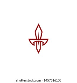simple, strong sword logo design vector icon illustration inspiration