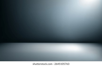 Simple, studio-like, dark gray backdrop. A plain, empty space with soft gradient lighting, highlighting a smooth floor plane and walls. The image shows an blank background with a neutral color palette