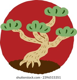 A simple sturdy auspicious pine tree