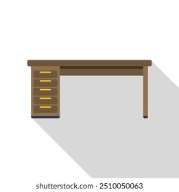 Simple and sturdy wooden desk with drawers, perfect for a home office or workspace