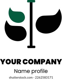 logotipo de árbol negro abstracto de estilo simple