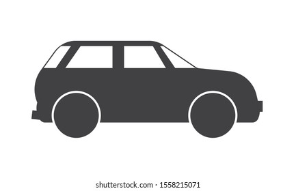 Simple style black icon of hatchback car