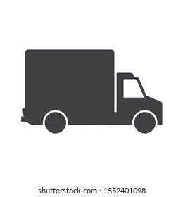 Simple style black icon of truck. Delivery logo concept