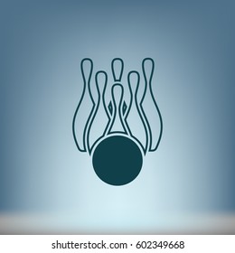 Simple style bowling icon