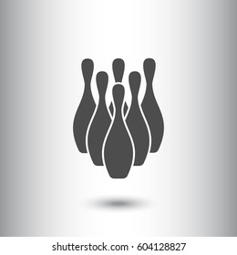 Simple style bowling icon