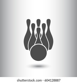 Simple style bowling icon