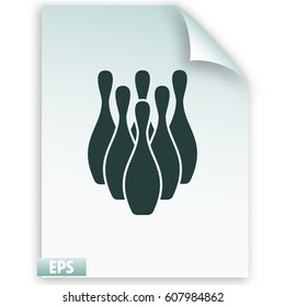 Simple style bowling icon