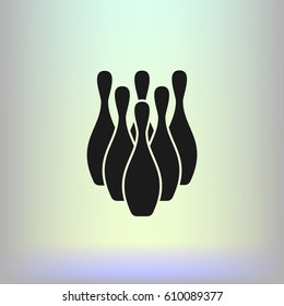 Simple style bowling icon