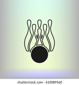 Simple style bowling icon
