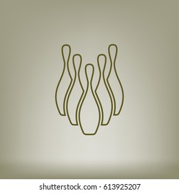 Simple style bowling icon