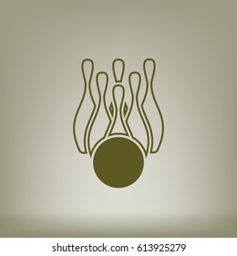 Simple style bowling icon