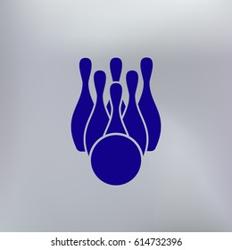Simple style bowling icon