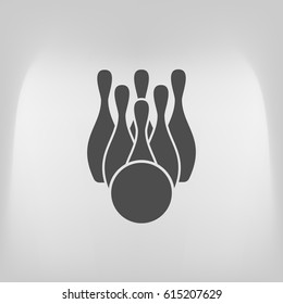 Simple style bowling icon