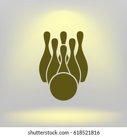 Simple style bowling icon