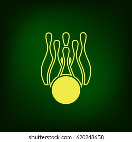 Simple style bowling icon