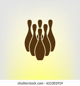 Simple style bowling icon
