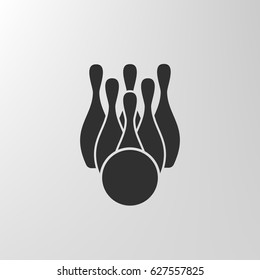 Simple style bowling icon