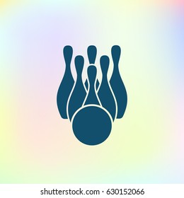 Simple style bowling icon