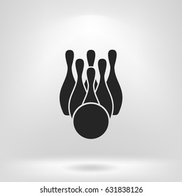 Simple style bowling icon