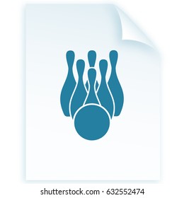 Simple style bowling icon