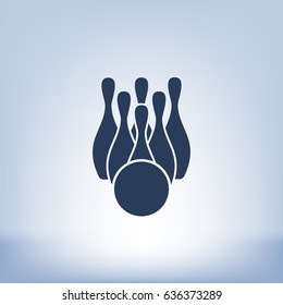 Simple style bowling icon