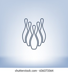 Simple style bowling icon