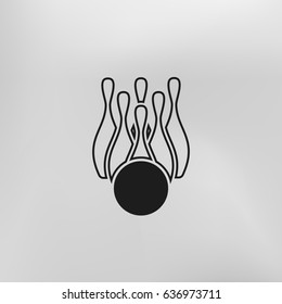 Simple style bowling icon