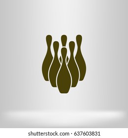 Simple style bowling icon