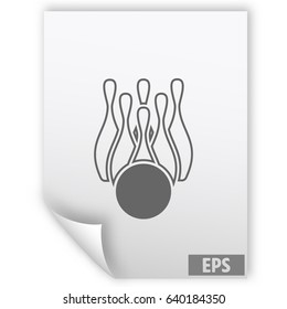 Simple style bowling icon