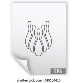 Simple style bowling icon