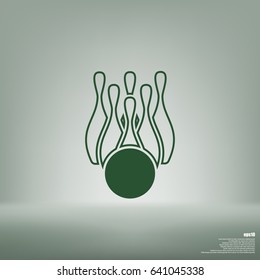 Simple style bowling icon