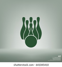 Simple style bowling icon