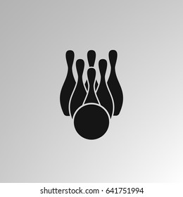 Simple style bowling icon
