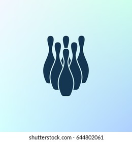 Simple style bowling icon