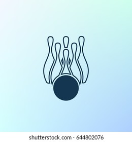 Simple style bowling icon