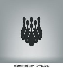 Simple style bowling icon