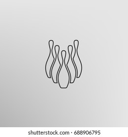 Simple style bowling icon